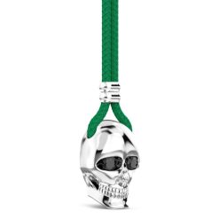 Colliers | Zancan Gioielli Zancan Kevlar Necklace With Silver Skull Pendant. Vert Fonce