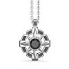 Colliers | Zancan Gioielli Zancan Silver Necklace With Wind Rose Pendant And Black Stone.