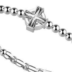 Bracelets | Zancan Gioielli Zancan Silver Bracelet With Spheres And Greek Cross. Classique