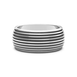 Bagues | Zancan Gioielli Zancan Silver Band Ring With Stripes. 18