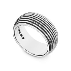 Bagues | Zancan Gioielli Zancan Silver Band Ring With Stripes. 18