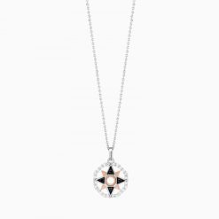 Colliers | Zancan Gioielli Zancan Gold Necklace With Wind Rose Pendant And Diamonds.