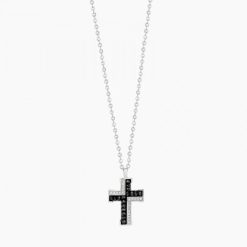 Colliers | Zancan Gioielli Zancan White Gold Necklace With Cross And Diamonds.