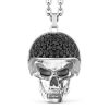 Colliers | Zancan Gioielli Zancan Silver Necklace With Biker Skull Pendant With Black Stones.