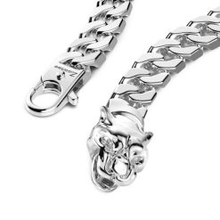 Bracelets | Zancan Gioielli Zancan Silver Curb Chain Bracelet With Panther Head Closure. 19