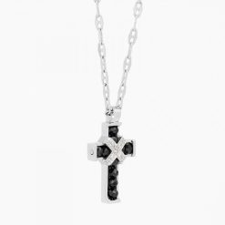 Colliers | Zancan Gioielli Zancan White Gold Necklace With Cross And Diamonds.