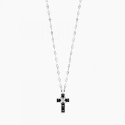 Colliers | Zancan Gioielli Zancan White Gold Necklace With Cross And Diamonds.