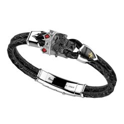 Bracelets | Zancan Gioielli Zancan Leather Bracelet With Crowned Skull. 19