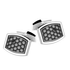 Boutons De Manchette | Zancan Gioielli Zancan Silver Cufflinks With Black Stone.