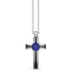 Colliers | Zancan Gioielli Zancan Silver Necklace With Cross Pendant And Lapis Lazuli Stone.