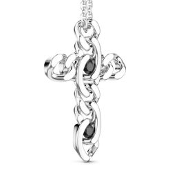 Colliers | Zancan Gioielli Collier Zancan En Argent Avec Pendentif Croix. Noir