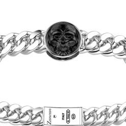 Bracelets | Zancan Gioielli Zancan Silver Curb Chain Bracelet With Skulls. 19