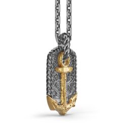 Colliers | Zancan Gioielli Zancan Burnished Silver Necklace With Anchor.