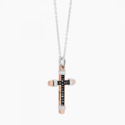 Colliers | Zancan Gioielli Zancan White Gold Necklace With Cross And Diamonds.