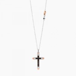 Colliers | Zancan Gioielli Zancan White Gold Necklace With Cross And Diamonds.