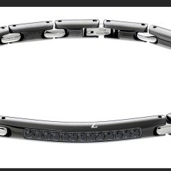 Bracelets | Zancan Gioielli Zancan Steel Bracelet With Black Stones.