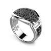 Bagues | Zancan Gioielli Zancan Silver Signet Ring With Black Stones. 18