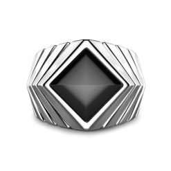 Bagues | Zancan Gioielli Zancan Silver Ring With Onyx. 18