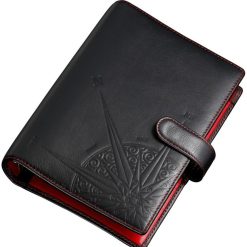 Maroquinerie | Zancan Gioielli Organizer Made From Black Leather With Red Interior.