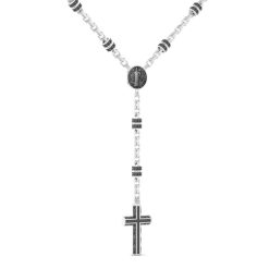 Colliers | Zancan Gioielli Zancan Silver And Black Stone Rosary Necklace.