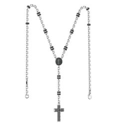 Colliers | Zancan Gioielli Zancan Silver And Black Stone Rosary Necklace.