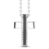 Colliers | Zancan Gioielli Zancan Silver Necklace With Cross Pendant And Black Stones.