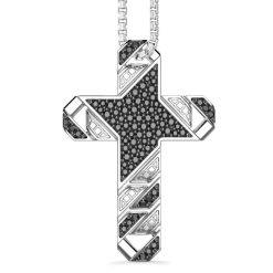 Colliers | Zancan Gioielli Collier Zancan En Argent Avec Pendentif Croix Et Pierres. Noir