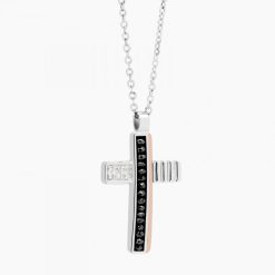 Colliers | Zancan Gioielli Zancan White Gold Necklace With Cross And Diamonds.