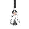 Colliers | Zancan Gioielli Zancan Kevlar Necklace With Silver Anchor Pendant And Black Stones.