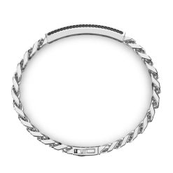 Bracelets | Zancan Gioielli Zancan Silver Curb Chain Bracelet With Tag And Black Stones. 19