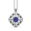 Colliers | Zancan Gioielli Zancan Silver Necklace With Wind Rose Pendant And Blue Stone.