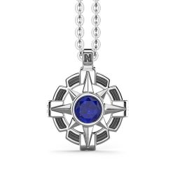 Colliers | Zancan Gioielli Zancan Silver Necklace With Wind Rose Pendant And Blue Stone.