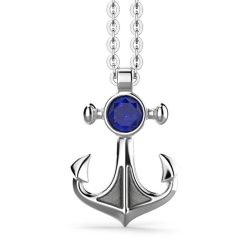 Colliers | Zancan Gioielli Necklace With Anchor Pendant With Natural Lapis Lazuli