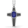 Colliers | Zancan Gioielli Silver Necklace With Lapis Lazuli Cross Pendant.