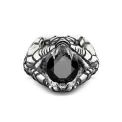 Bagues | Zancan Gioielli Zancan Silver Cobra Ring With Vintage Finish. 18