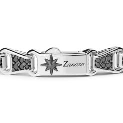 Bracelets | Zancan Gioielli Zancan Silver Link-Only Bracelet With Black Stones. 19