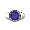 Bagues | Zancan Gioielli Zancan Round Silver Signet Ring With Lapis Lazuli. 18