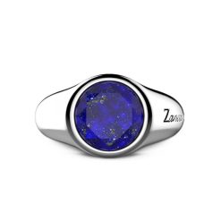 Bagues | Zancan Gioielli Zancan Round Silver Signet Ring With Lapis Lazuli. 18