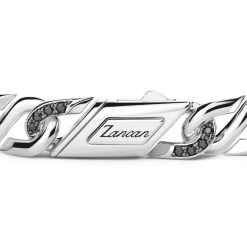 Bracelets | Zancan Gioielli Zancan Silver Link-Only Bracelet With Black Stones. 19