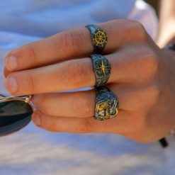 Bagues | Zancan Gioielli Zancan Burnished Silver Ring With Helm. 20