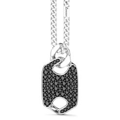 Colliers | Zancan Gioielli Collier Zancan En Argent Avec Pendentif Plaque Et Pierres. Noir