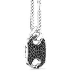 Colliers | Zancan Gioielli Collier Zancan En Argent Avec Pendentif Plaque Et Pierres. Noir