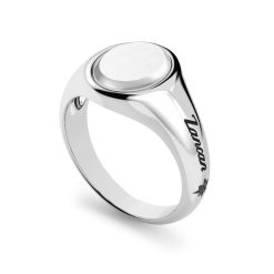 Bagues | Zancan Gioielli Zancan Round Silver Signet Ring. 18