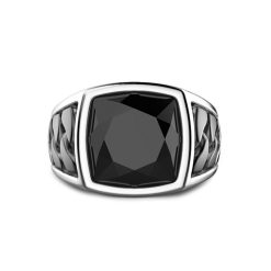 Bagues | Zancan Gioielli Zancan Silver Ring With Black Stone. 18