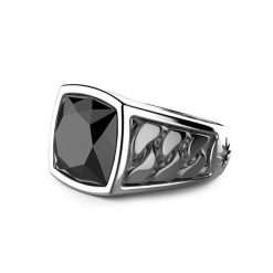 Bagues | Zancan Gioielli Zancan Silver Ring With Black Stone. 18