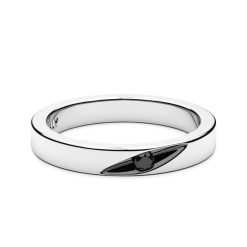 Bagues | Zancan Gioielli Zancan Silver And Black Stone Band Ring. 18