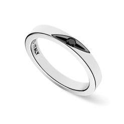 Bagues | Zancan Gioielli Zancan Silver And Black Stone Band Ring. 18