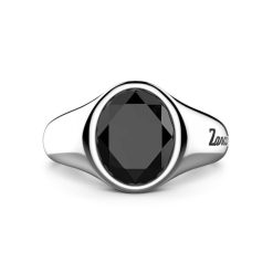 Bagues | Zancan Gioielli Zancan Round Silver Signet Ring With Onyx Stone. 18