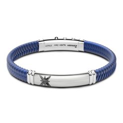 Bracelets | Zancan Gioielli Zancan Black Silicone Bracelet With Silver Tag. Bleu