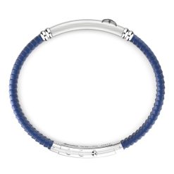 Bracelets | Zancan Gioielli Zancan Black Silicone Bracelet With Silver Tag. Bleu